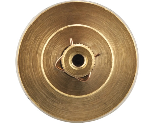 Vue de dessus d''une tête d''extincteur en métal