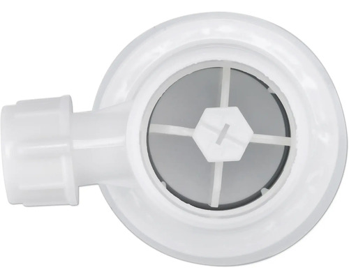 Vue de dessus d''un siphon de douche blanc en plastique