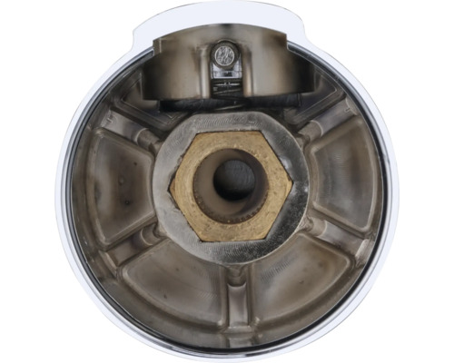 Innenansicht eines Wasserhahn-Griffs mit Sechskant