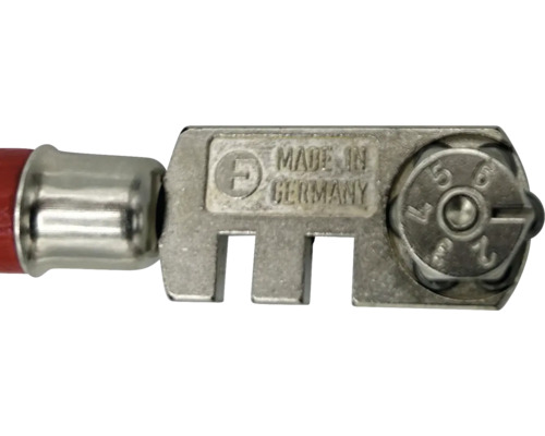 Glasschneider mit rot lackiertem Griff und Schneidrädchen