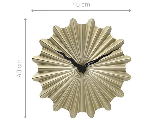 Dekorative goldfarbene Wanduhr mit einem Durchmesser von 40 cm