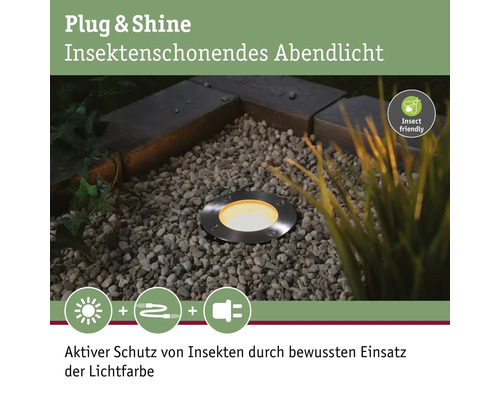 Bodeneinbaustrahler mit Insektenschutz im Garten