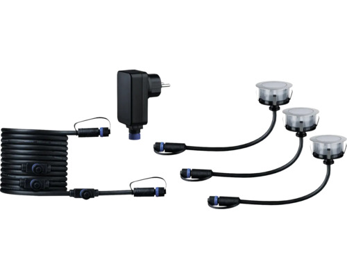 Spot encastrable, lot avec trois lampes, transformateur et câble