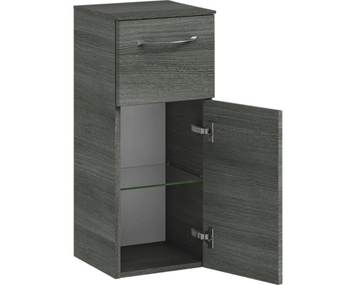 Waschbeckenunterschrank mit Schublade und Tür, inklusive Glaseinlegeboden