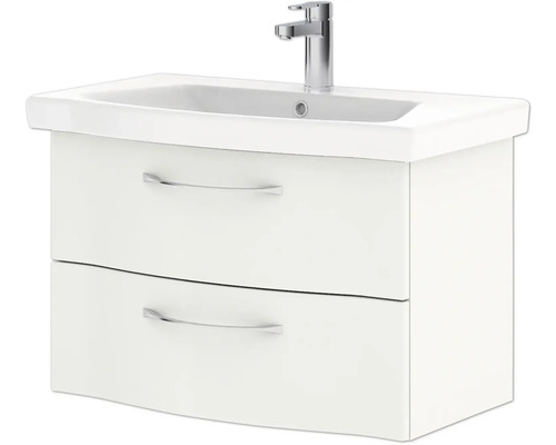 Waschtischunterschrank mit zwei Schubladen und Waschbecken