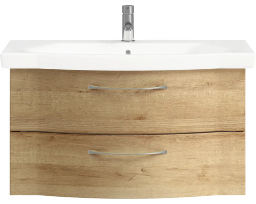 Waschtischunterschrank mit Waschbecken und zwei Schubladen