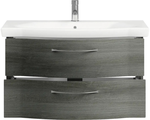 Waschtischunterschrank mit zwei Schubladen und Aufsatzwaschbecken