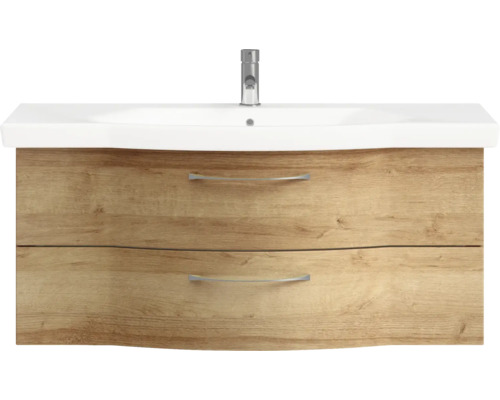 Meuble sous-lavabo avec deux tiroirs et vasque à poser