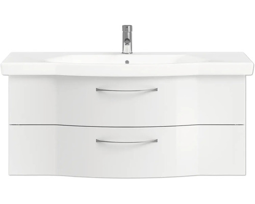 Waschtischunterschrank mit Waschbecken und zwei Schubladen