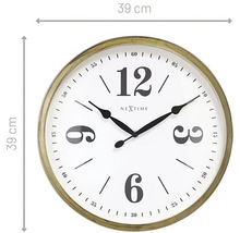 Horloge murale Classic métal or blanc Ø 39 cm