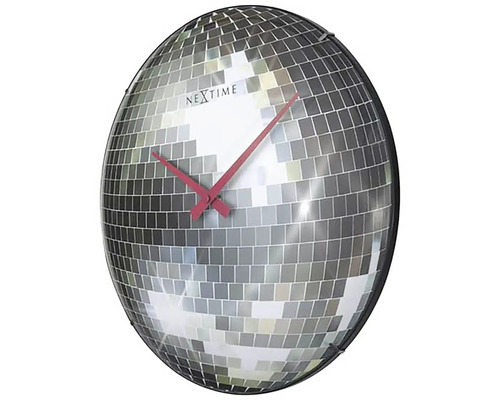 Nextime Wanduhr im Discokugel Design mit Zeigern