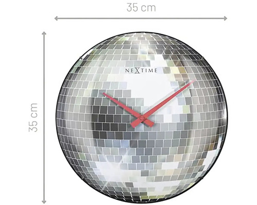 Wanduhr im Discokugel Design mit 35 Zentimeter Durchmesser