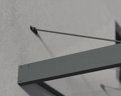 Vue détaillée d''un auvent fixé à un mur