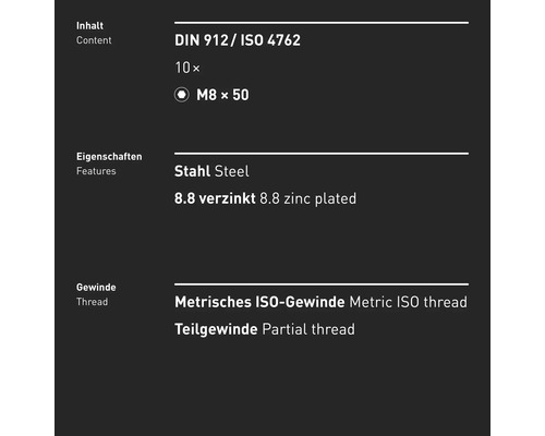 Informationen zu Stahl, metrischem ISO-Gewinde und Teilgewinde der Schraube