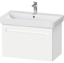 Ensemble de meubles salle de bains 3 pièces DURAVIT n°1 lxhxp 80 x 200 x 45 cm couleur de façade blanc avec vasque en céramique blanche, meuble sous vasque et miroir lumineux LED N10158018180000