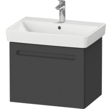Meuble de salle de bains 3 pièces DURAVIT No.1 65 x 200 x 45 cm façade graphite avec vasque en céramique blanc avec lavabo sous-vasque armoire de toilette lumineuse N10167R49490000