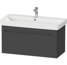 Badmöbel-Set DURAVIT No.1 BxHxT 100 x 200 x 45 cm Frontfarbe graphit mit Waschtisch weiß und Waschtischunterschrank Spiegelschrank mit LED-Beleuchtung N10184049490000