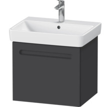 Meuble de salle de bains 3 pièces DURAVIT No.1 60 x 200 x 45 cm façade graphite avec vasque en céramique blanc avec lavabo sous-vasque armoire de toilette lumineuse N10165L49490000