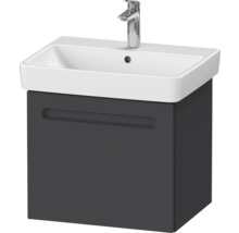 Meuble de salle de bains 3 pièces DURAVIT No.1 60 x 200 x 45 cm façade graphite avec vasque en céramique blanc avec lavabo sous-vasque armoire de toilette lumineuse N10165R49490000