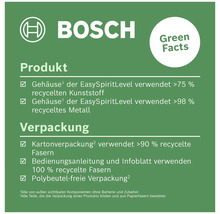 Logo Bosch. Informations sur le produit et l''emballage indiquant la proportion de matériaux recyclés.