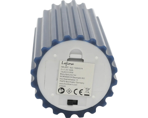 Bougie LED Lafiora avec interrupteur à piles sur le dessous