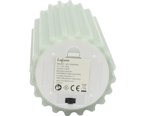 Lafiora LED Kerze mit Batteriebetrieb, Ansicht der Unterseite