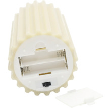 LED Echtwachskerze mit Batteriefach und Schalter