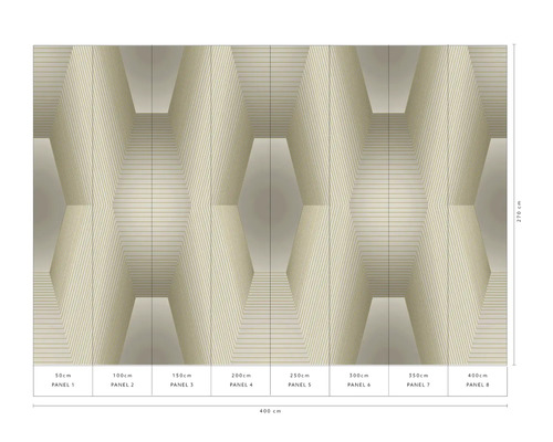 Fototapete mit geometrischem Muster, Abmessungen 400 x 270 cm