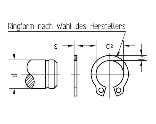 Dessin technique d''un anneau élastique avec cotation