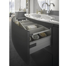 Meuble sous-vasque Vague hauteur 55 largeur 69 profondeur 52 cm anthracite