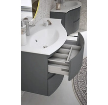 Meuble sous-vasque Vague hauteur 55 largeur 69 profondeur 52 cm anthracite