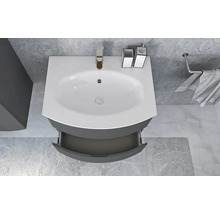 Meuble sous-vasque Vague hauteur 55 largeur 69 profondeur 52 cm anthracite