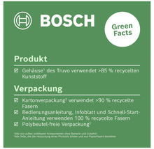 Bosch Logo mit Green Facts Informationen zu Produkt und Verpackung