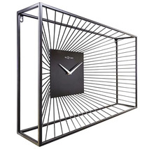 Horloge murale Vasco métal noir 70x45x15 cm