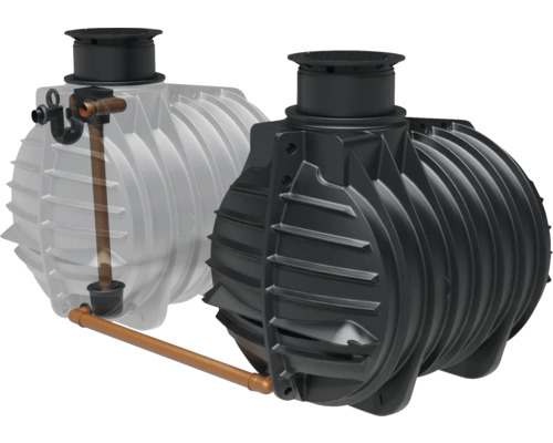 Zwei Erdtanks aus Kunststoff für die Gartenbewässerung