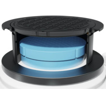 Couvercle de regard ouvert avec insert bleu