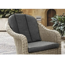 Balkonset Destiny MALAGA 2 Sessel + Tisch Ø60x55cm, natur meliert