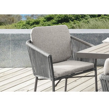 Coin salon Destiny LUCCA IMOLA 4 fauteuils + table 165/215x100x75 cm extensible