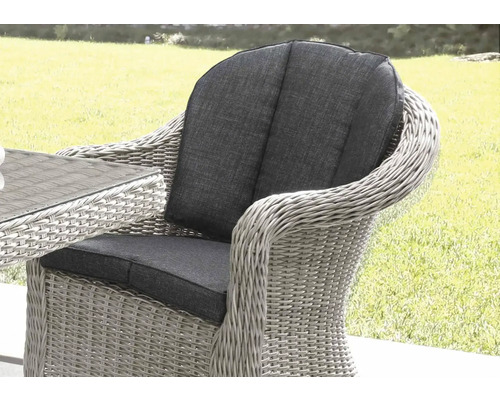 Fauteuil de jardin en rotin avec coussin d''assise