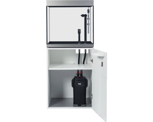 Combinaison aquarium avec armoire et système de filtration