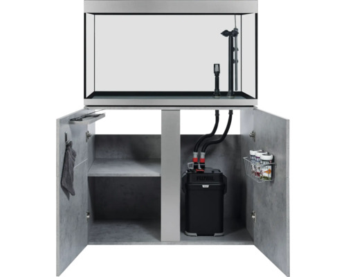 Aquarium avec meuble bas, filtre d''aquarium et accessoires inclus