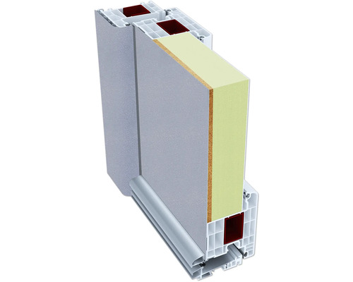 Coupe transversale d''une fenêtre en plastique avec isolation