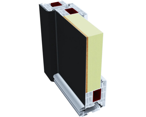 Coupe transversale d''un profilé de fenêtre avec isolation