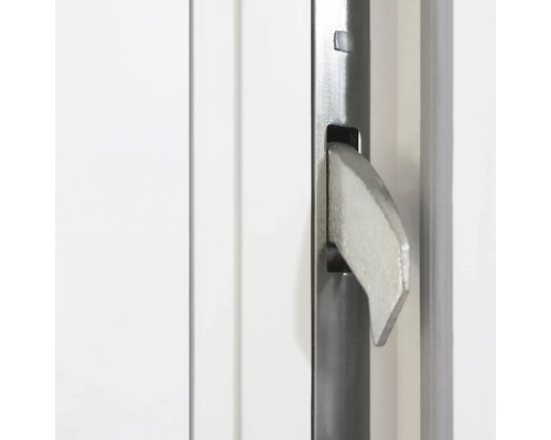 Detailansicht eines Fenstergriffs in Verschlussstellung