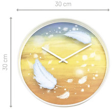 Horloge murale plumes plastique multicolore Ø 30 cm