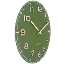 Wanduhr Classy Medium Glas Aluminium grün Ø 40 cm