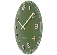 Wanduhr Classy Medium Glas Aluminium grün Ø 40 cm