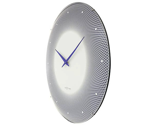 Runde Wanduhr mit modernem Gittermuster und Zeigern