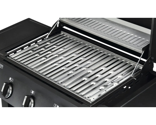 Barbecue avec grille et support de maintien au chaud