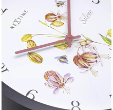 Nextime Silene Wanduhr mit Blumenmuster